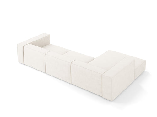 Cosmopolitan Design linker hoekbank Arendal 4-zits, chenille met ribbeleffect, ivoor - 166x284x70cm