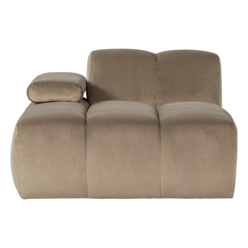 WOOOD chaise longue bank links Mojo - Velvet - Khaki - 74x124x162