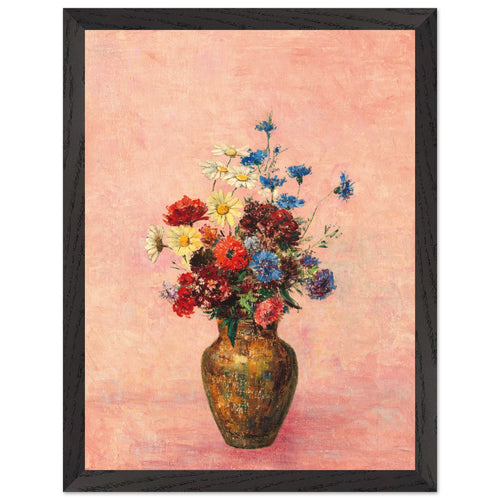 Artfulprints Poster met Lijst Bloemen in vaas 4   - 30x40 cm - Roze
