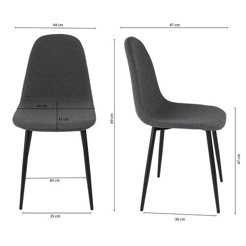 Kick eetkamerstoel Mees - Donkergrijs - vtwonen shop