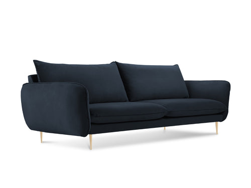Cosmopolitan Design Bank Vienna 4-zits, flueel, donkerblauw - 92x230x95cm