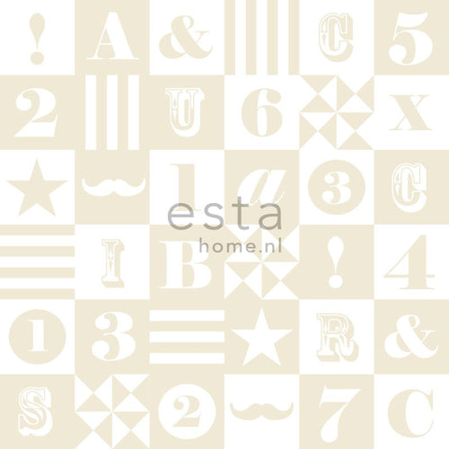 ESTAhome behang blokken beige - 53 cm x 10.05 m - 138727