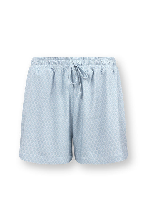 Pip Studio - Bob Pyjama Korte Broek Dames - Thousand Leaves - Lichtblauw - S