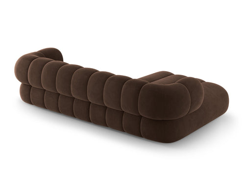 Cosmopolitan Design linker hoekbank Koge 5-zits, flueel chocolade - 165x270x70cm