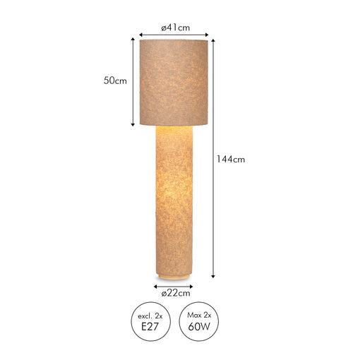 Atmooz vloerlamp Gigi - zwart - Ø 41 x H 144 cm - E27