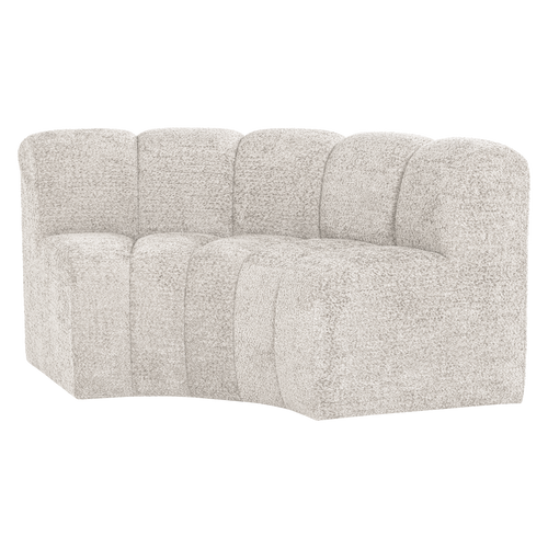 WOOOD eetbank halfronde hoek rugleuning Mojo - Wollig Ecru - 83x152x74