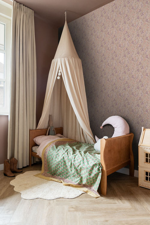 ESTAhome behang bloemetjes mauve paars - 53 cm x 10.05 m - 131458