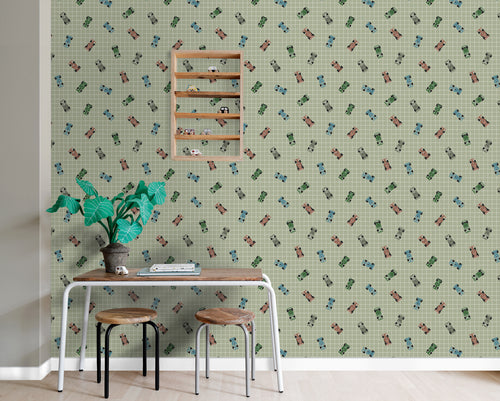 ESTAhome behang race auto's groen - 50 x 900 cm - 131752