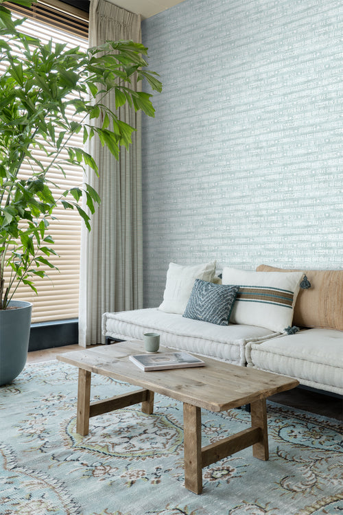 ESTAhome behang zomerse quotes lichtgroen - 53 cm x 10.05 m - 148641