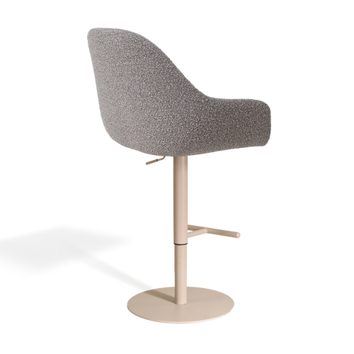 Nolon Niva-Mae tulp barkruk bouclé taupe verstelbaar - beige poten