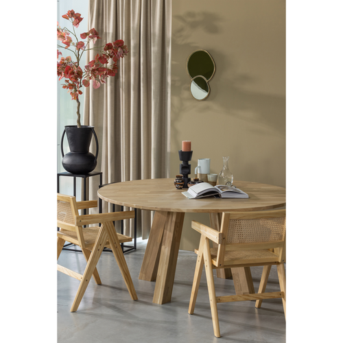 WOOOD eettafel XL Rhonda - Rond - Eiken - Naturel - 75x150x150 - vtwonen shop