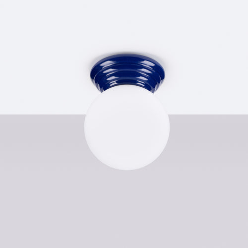 Sollux Lighting Plafondlamp ZORI ultramarijn IP44 - 12x16x12cm