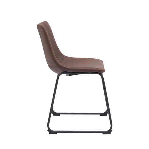 LABEL51 Eetkamerstoel Risto - Bruin PU-Leer - Set van 2 - vtwonen shop