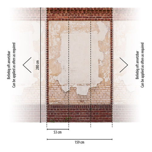 Livingwalls fotobehang steen bruin, beige, rood en crème - 159 x 280 cm - AS-392391