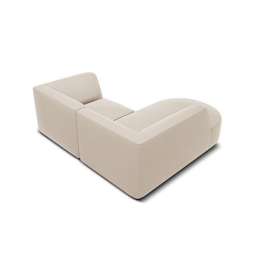 Cosmopolitan Design - Modulaire hoekbank links Siena 3-zits, flueel beige - 180x186x69cm