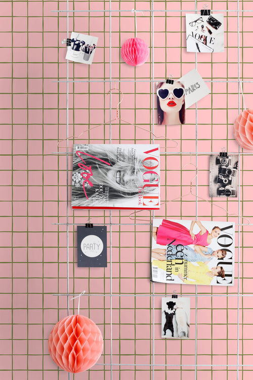 ESTAhome behang geblokt motief licht roze - 50 x 900 cm - 131594 - vtwonen shop