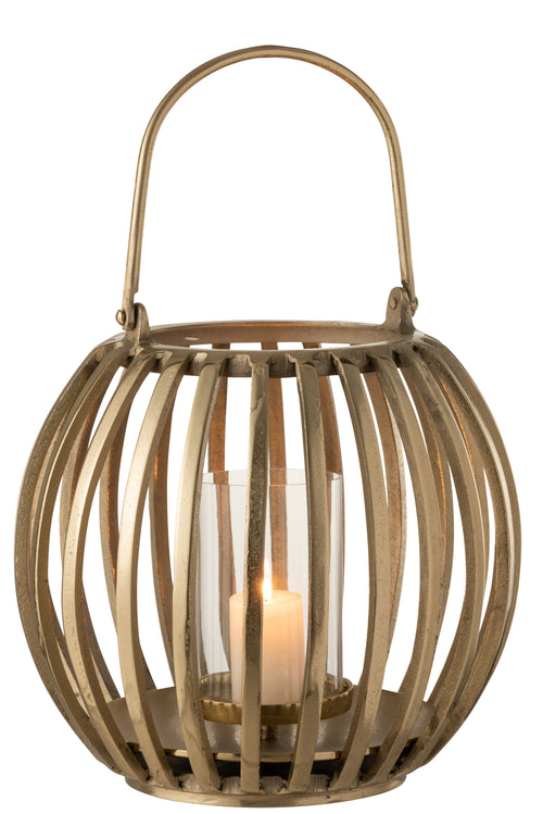 J-Line lantaarn Bol - aluminium - goud - vtwonen shop