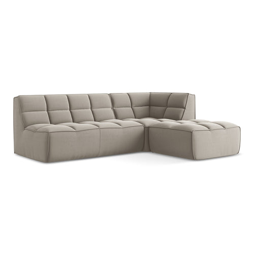 LaMiaSofa Modulaire hoekbank rechts Belluno - velours - taupe - 258x178x75