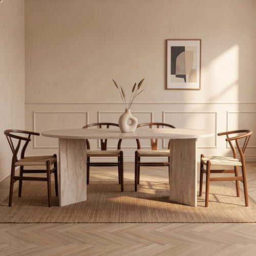 Calicosy - Eettafel met afgeronde randen SABLE - 89,5x180x75 cm