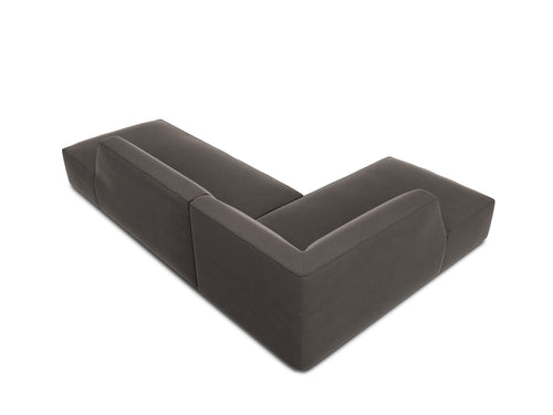 Micadoni linker hoekbank Ruby 4-zits, flueel, donkergrijs - 180x273x69cm