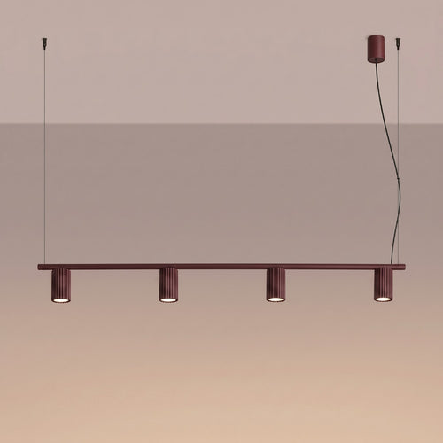 Sollux Lighting Kroonluchter KARBON 4 bordeaux - 122x6,5x212cm
