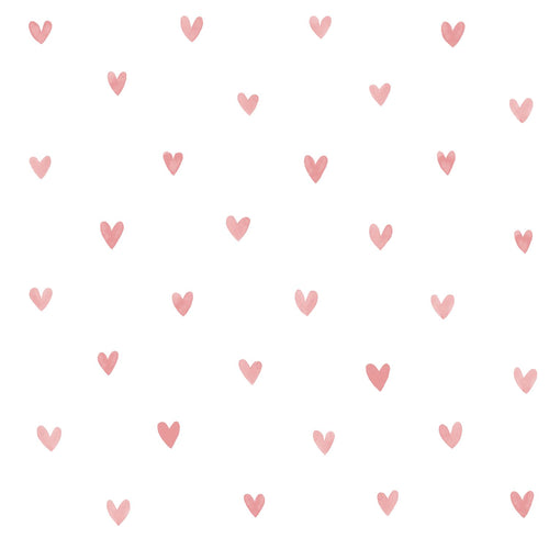 ESTAhome behang hartjes wit en terracotta roze - 50 x 900 cm - 131627 - vtwonen shop