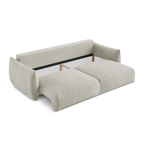 LaMiaSofa 3-zits slaapbank Savona - chenille stof - parel - 230x105x90