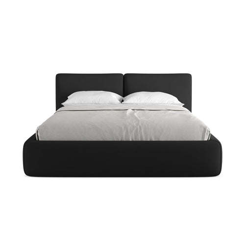 LaMiaSofa Bed met opbergruimte Milano - chenille stof - zwart - 180x228x82