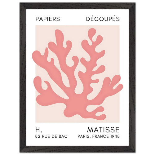 Artfulprints Poster met Lijst Matisse – Saltflower shapes taupe   - 30x40 cm - Taupe