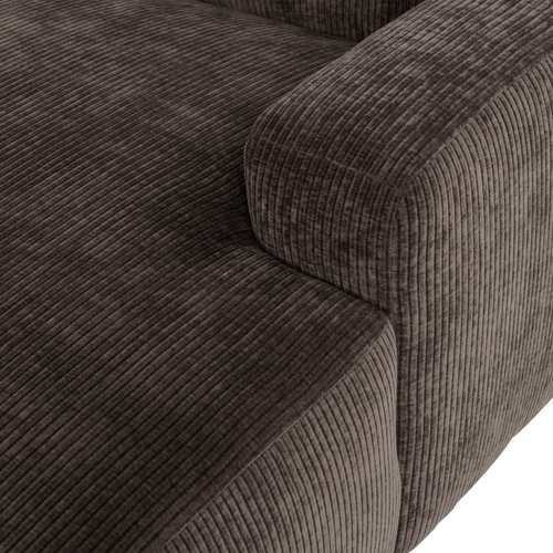 WOOOD chaise longue bank rechts Mojo Base - Rib - Bruin - 74x112x162