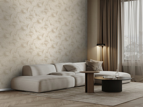 Origin Wallcoverings behang 3D-motief bladeren beige - 53 cm x 10.05 m - 348006 - vtwonen shop