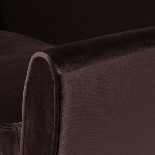 WOOOD bank Rocco 187 cm - Velvet - Donkerbruin