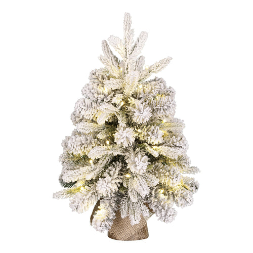 Black Box Trees Grimshaw kerstboom met burlap Dual Led groen frosted warm wit 40L 56 TIPS BOtimer - h60xd45cm
