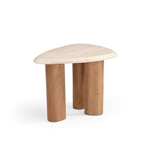 Starfurn Bijzettafel Nuvé - Organisch Hout/Marmer - 60x45x46cm