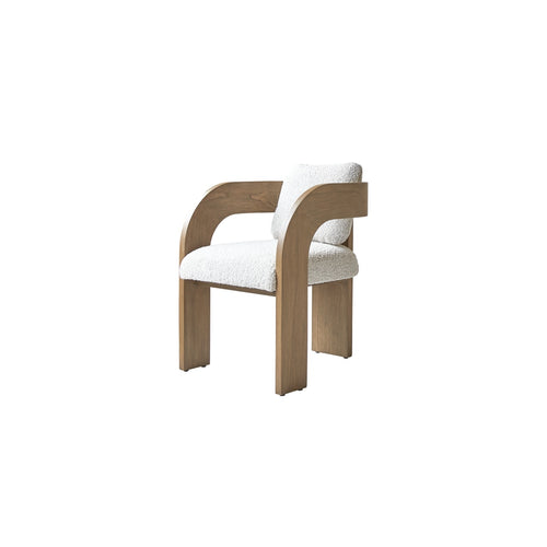 Tikamoon Stoel in massief mindihout en ecru stof - Beige