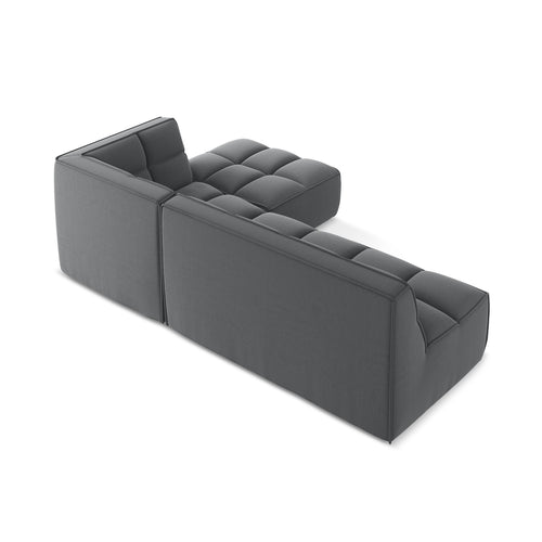 LaMiaSofa Modulaire hoekbank rechts Belluno - velours - staal - 258x178x75