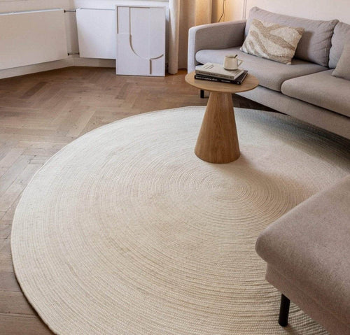 Interieur05 Rond wollen vloerkleed Gapo wit - 180 x 180 cm - vtwonen shop