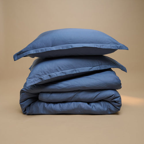 Coco & Cici - TENCEL Twill Dekbedovertrek Donker Blauw - 240x220 + 2 kussenslopen 60x70