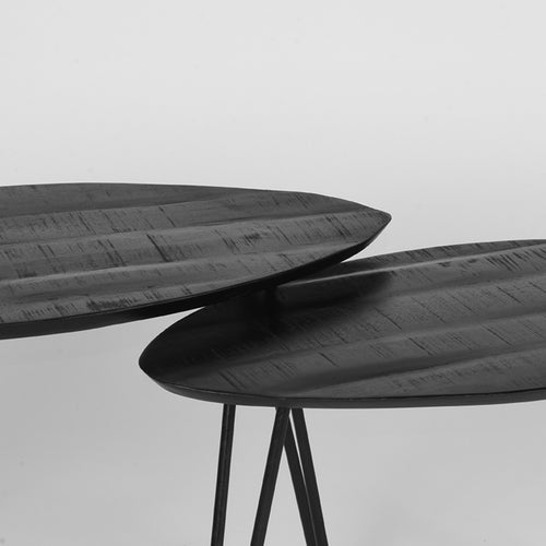 LABEL51 Salontafel Frisk - Zwart Mangohout - Set Van 2 - 68x43x44cm