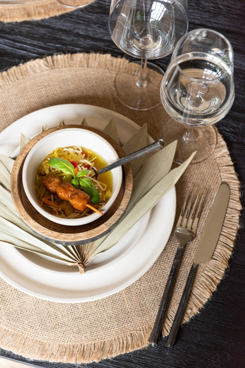 J-Line placemat - jute - naturel - 6 stuks