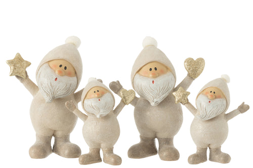 J-Line figuur Kerstman Ster Horen - polyresin - grijs - large - 2 stuks - vtwonen shop