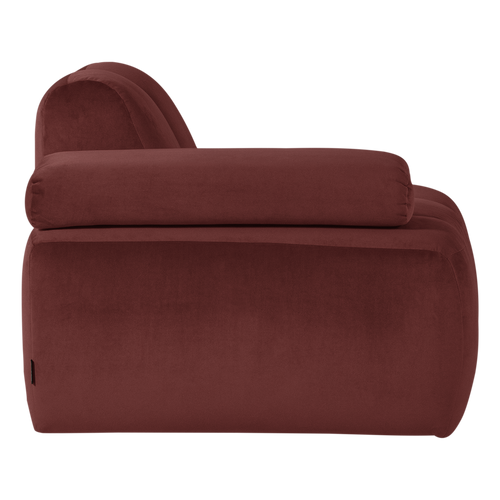 WOOOD 1-zits bank arm links Mojo - Velvet - Kastanjebruin - 74x124x97