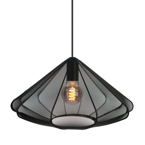 EGLO hanglamp Dolwen - e27 - ø 42,5 cm - zwart - textiel - vtwonen shop