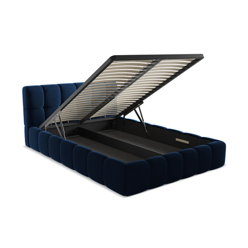 LaMiaSofa Bed met opbergruimte Roma - velours - koningsblauw - 160x228x82