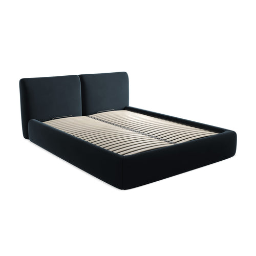 LaMiaSofa Bed met opbergruimte Milano - velours - koningsblauw - 180x228x82
