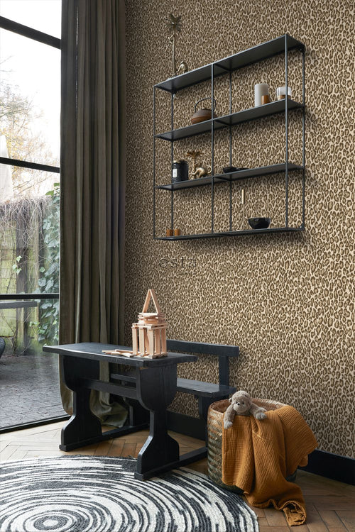 ESTAhome behang panterprint bruin - 53 cm x 10.05 m - 139152