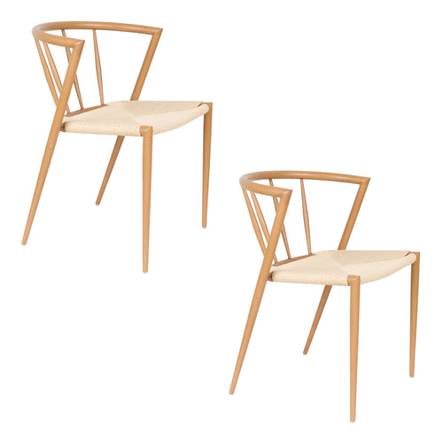 Housecraft Living Che Eetkamerstoelen Naturel - Set van 2 - vtwonen shop