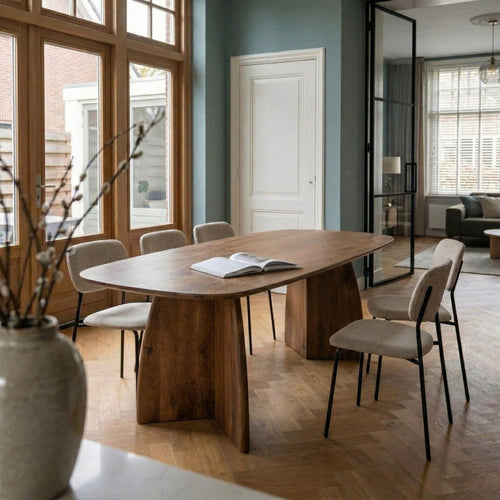 DÉJA Living Eettafel Majada - Deens Ovaal Donkerbruin Hout - 240x100x76cm