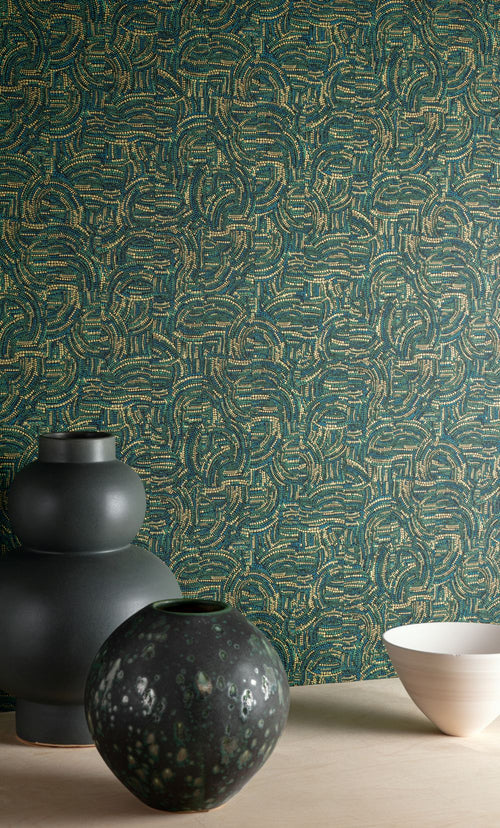 Masureel behang grafisch motief groen - 53 cm x 10.05 m - 630031 - vtwonen shop