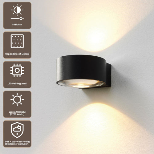 Artdelight Wandlamp Hudson - Antraciet
